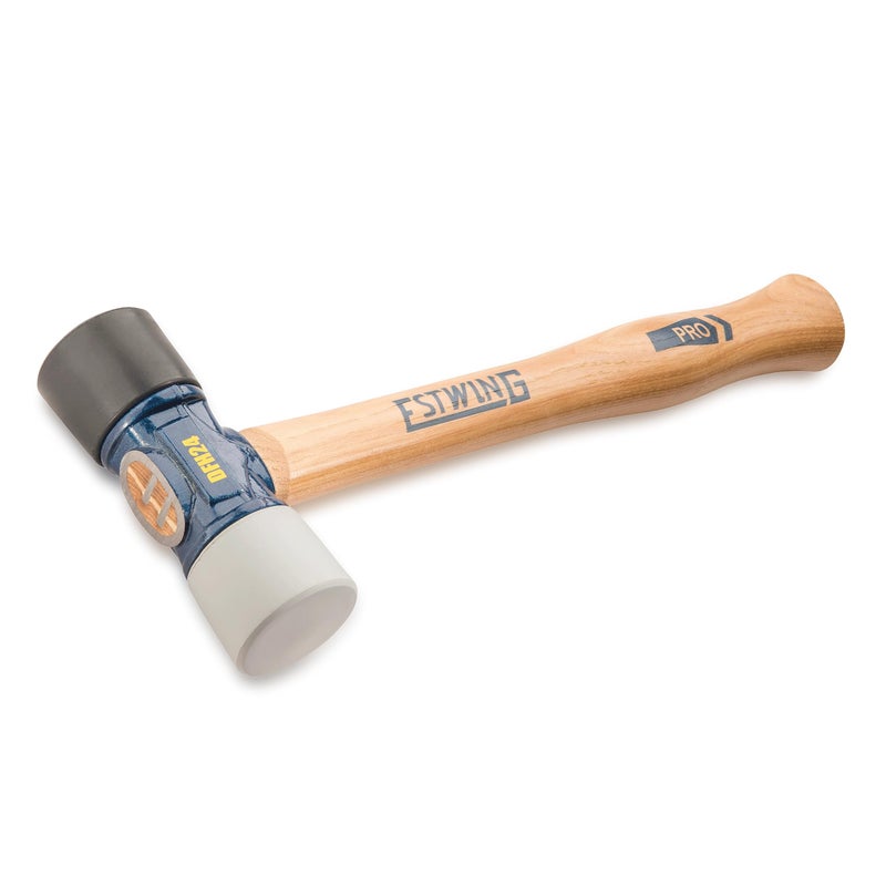 ESTWING Rubber Mallet - 24 oz Double-Face Hammer with Soft/Hard Tips & Hickory Wood Handle - DFH24 - Image 2